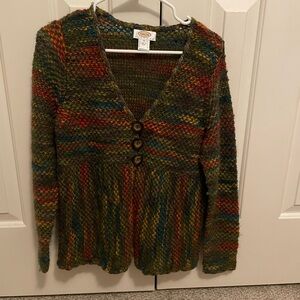 Talbots Multicolor Button-Front Cardigan Petite Medium